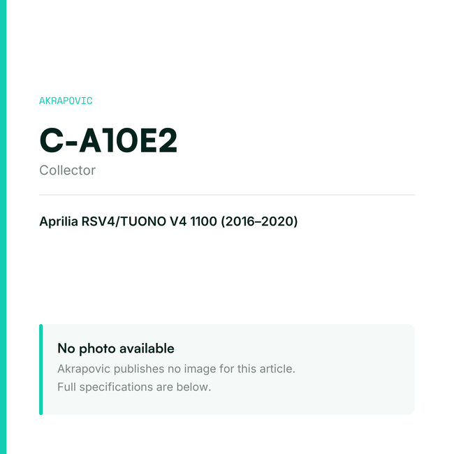 Akrapovic Collector C-A10E2 — placeholder, no manufacturer photo available