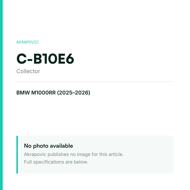 Akrapovic Collector C-B10E6 — placeholder, no manufacturer photo available
