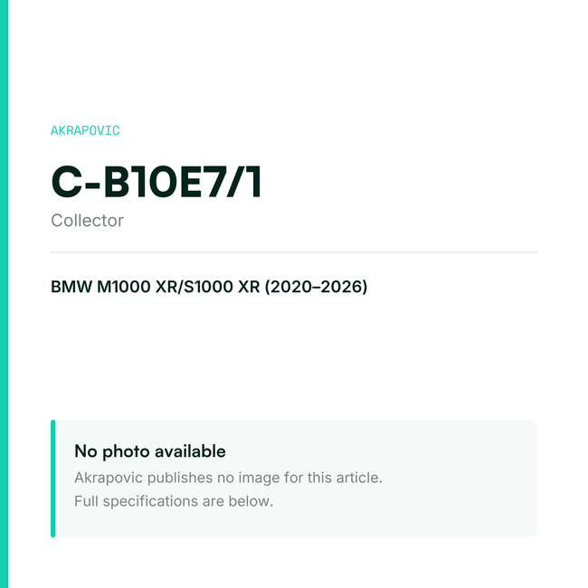 Akrapovic Collector C-B10E7/1 — placeholder, no manufacturer photo available