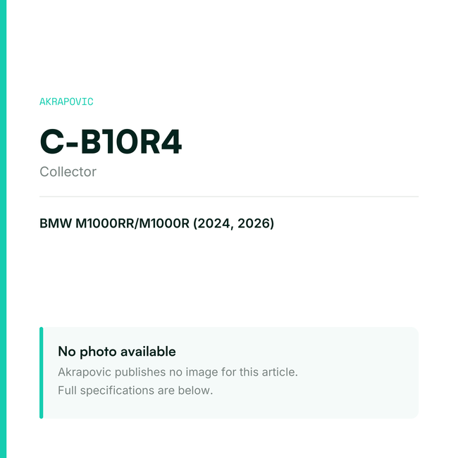 Akrapovic Collector C-B10R4 — placeholder, no manufacturer photo available