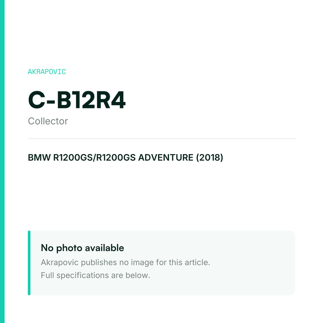 Akrapovic Collector C-B12R4 — placeholder, no manufacturer photo available