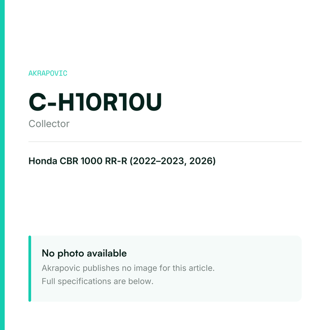 Akrapovic Collector C-H10R10U — placeholder, no manufacturer photo available