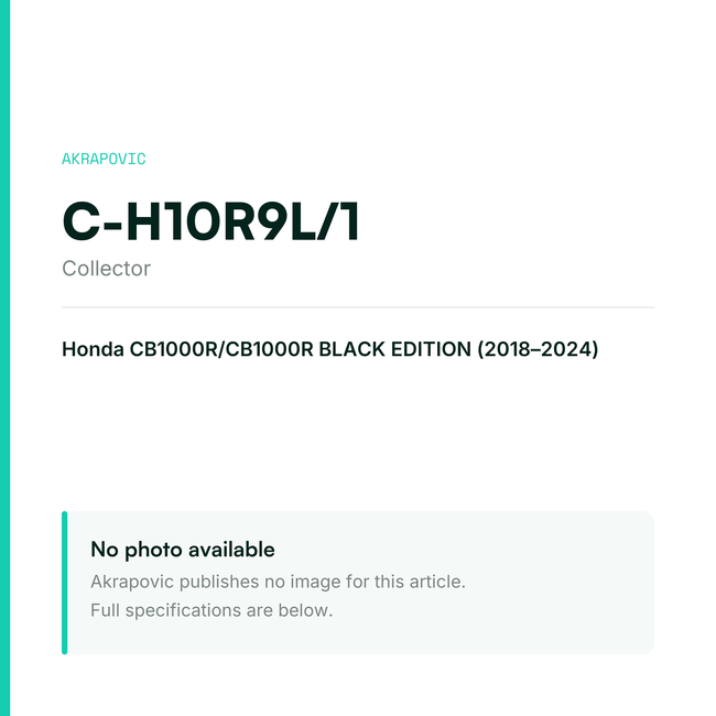 Akrapovic Collector C-H10R9L/1 — placeholder, no manufacturer photo available