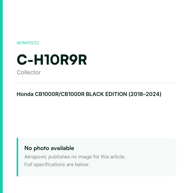 Akrapovic Collector C-H10R9R — placeholder, no manufacturer photo available