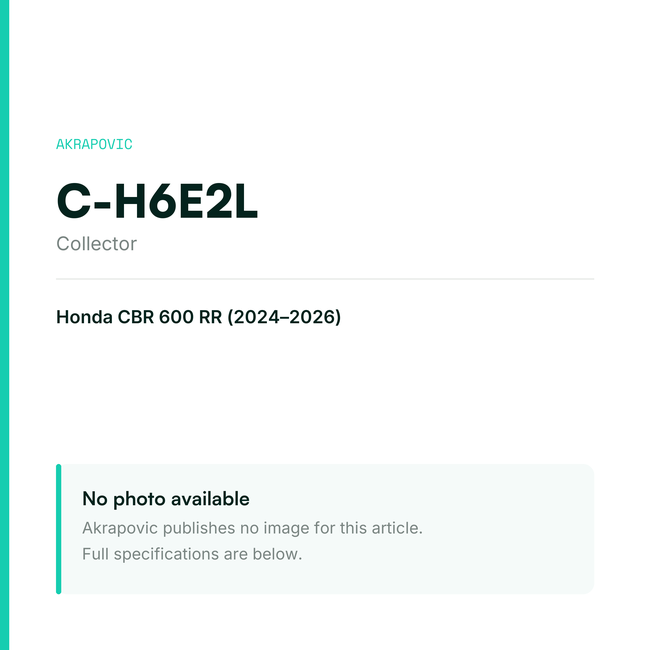 Akrapovic Collector C-H6E2L — placeholder, no manufacturer photo available