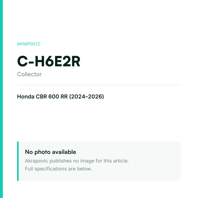 Akrapovic Collector C-H6E2R — placeholder, no manufacturer photo available