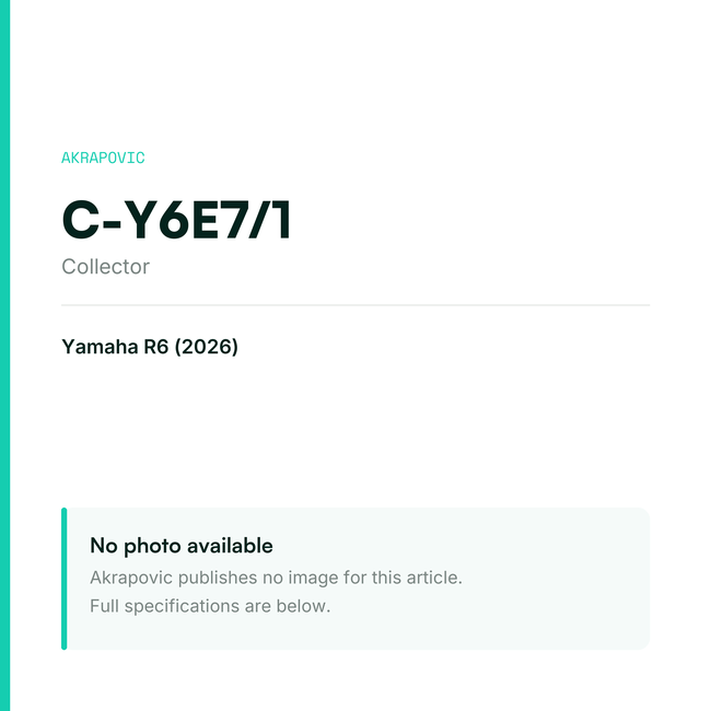 Akrapovic Collector C-Y6E7/1 — placeholder, no manufacturer photo available