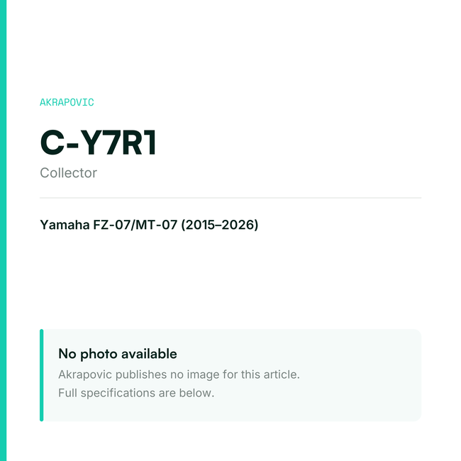 Akrapovic Collector C-Y7R1 — placeholder, no manufacturer photo available