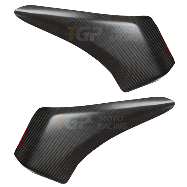 LighTech CARA2090 glossy carbon tank protectors for Aprilia RSV4 / RR / 1100 Factory 2021–2026