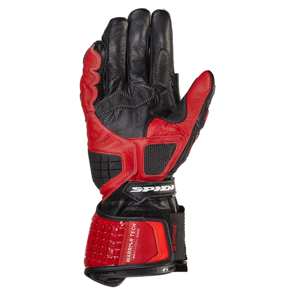 Spidi Carbo Track Evo racing leather gloves in red, men's, part A203014