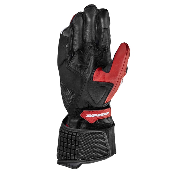 Spidi Carbo 5 Sport men's motorcycle leather gloves in red