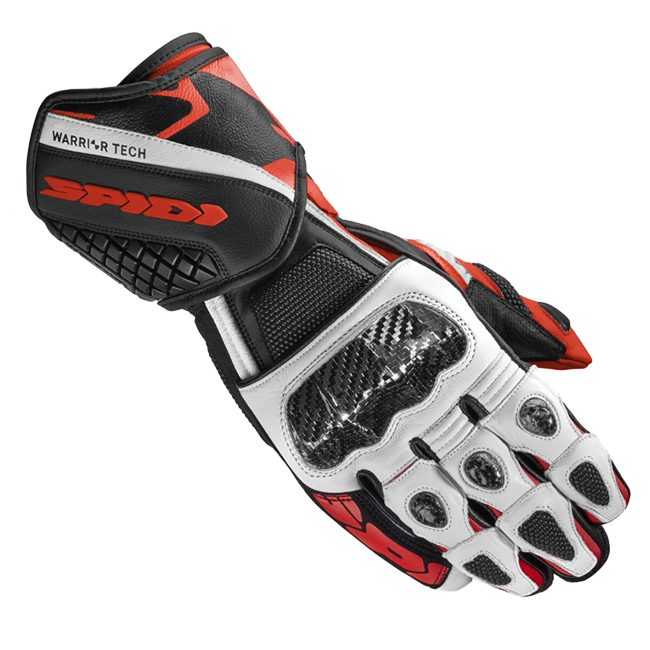 Spidi Carbo 5 Sport men's motorcycle leather gloves in red