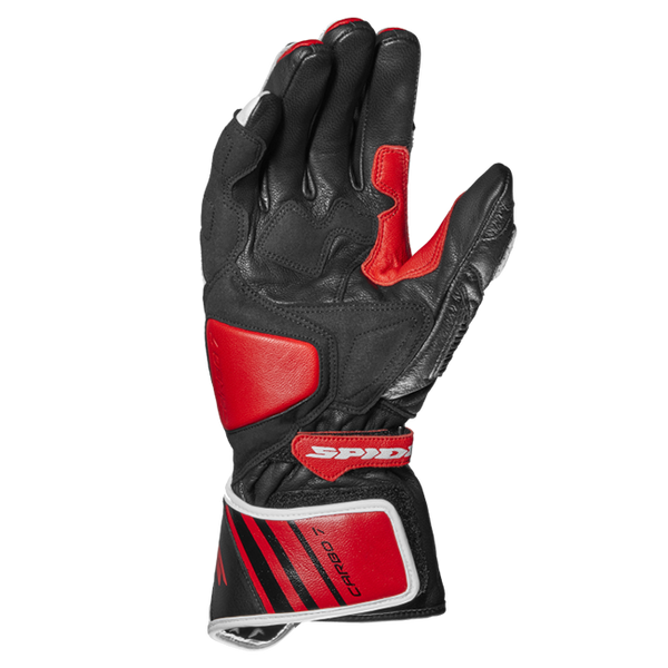 Spidi Carbo 7 Sport motorcycle leather gloves in red, men's, part A210014