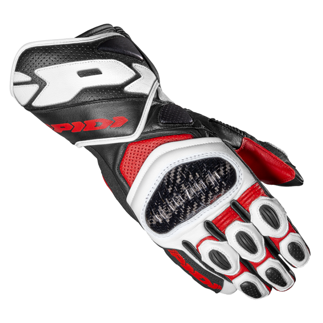 Spidi Carbo 7 Sport motorcycle leather gloves in red, men's, part A210014