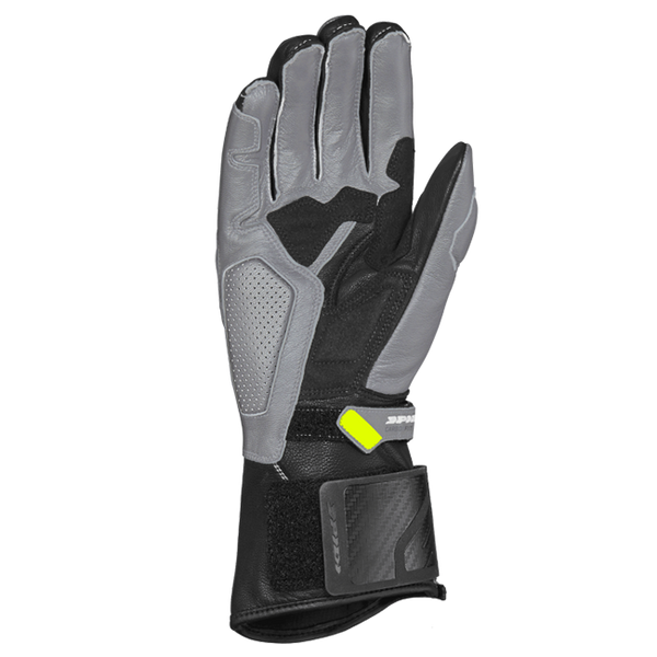 Spidi Carbo Fit Sport men's motorcycle leather gloves in black and fluo yellow