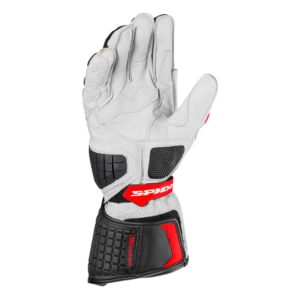 Spidi Carbo Kangaroo Racing motorcycle leather gloves in black and red