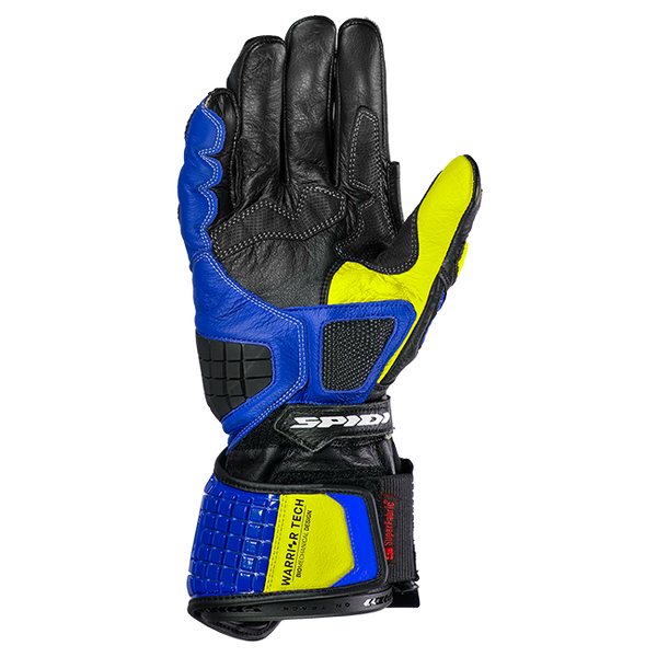 Spidi Carbo Track Evo racing leather gloves men's blue yellow A203477