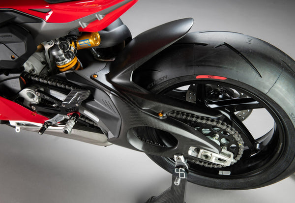 LighTech CARD2420M matte carbon rear mudguard for Ducati Panigale V4/S 2025-2026
