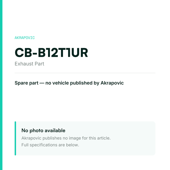Akrapovic Exhaust Part CB-B12T1UR — placeholder, no manufacturer photo available