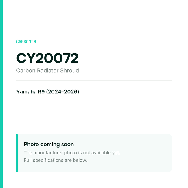 Carbonin Carbon Radiator Shroud Yamaha R9 (2024-2026) CY20072 — placeholder, product photo coming soon