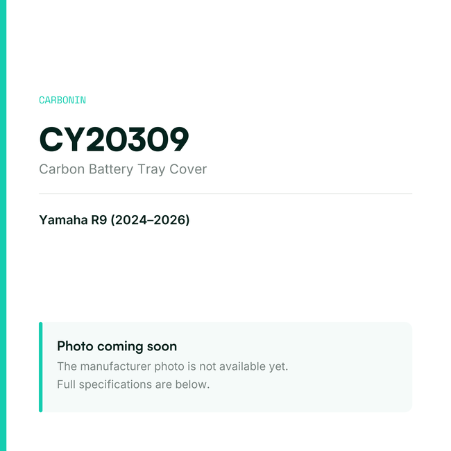 Carbonin Carbon Battery Tray Cover Yamaha R9 (2024-2026) CY20309 — placeholder, product photo coming soon