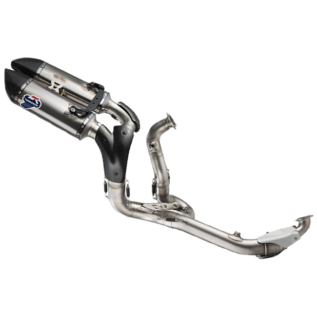 Termignoni Force underseat full exhaust system for Ducati Panigale 1199/R/S, titanium silencer with carbon end cap