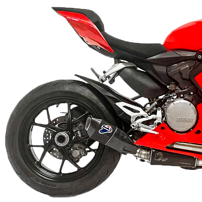 Termignoni semi-complete exhaust stainless steel black titanium carbon Ducati Panigale V2 955