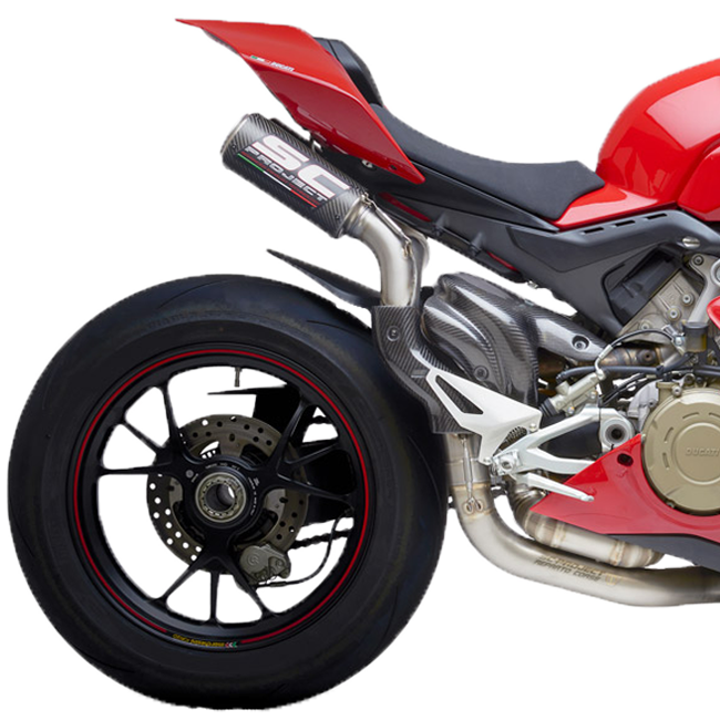 SC-Project CR-T titanium carbon half system exhaust Ducati Panigale V4 S 2018-2020 D26A-T68C
