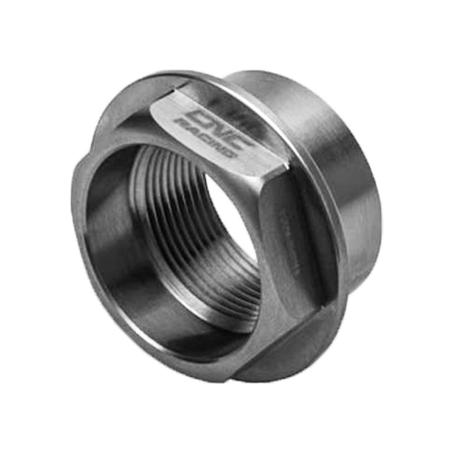 CNC Racing DA396X titanium front axle nut for Ducati Panigale V4/S/R 2025-2026, natural titanium finish