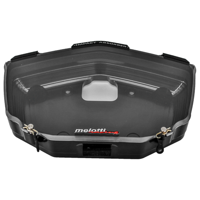 Melotti Racing black anodised dashboard protection for Aprilia RS 660, part DC.AP.7211