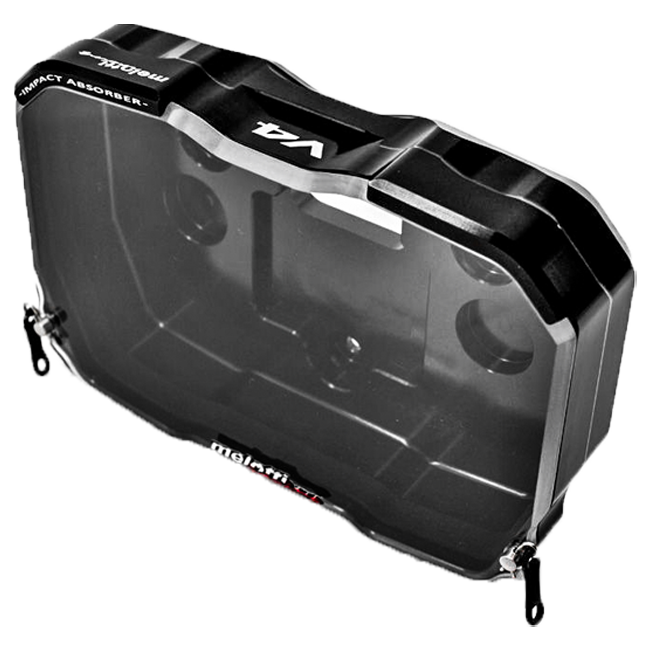 Melotti Racing dashboard protection DC.DU.418N1 in black anodised aluminium for Ducati Panigale V4