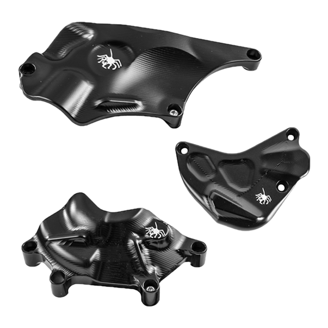 Spider Racing black anodised aluminium engine cover guard for Yamaha YZF-R1/M 2015-2026