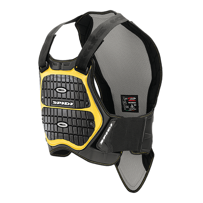 Spidi Defender chest and back protector in black and yellow, men's