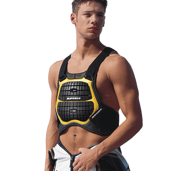 Spidi Defender chest and back protector in black and yellow, men's