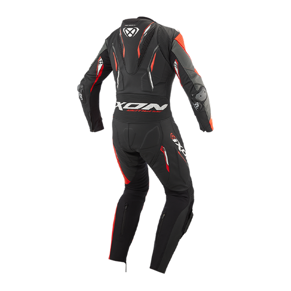 IXON Demonio one-piece leather race suit men's Red/Black/White perforated