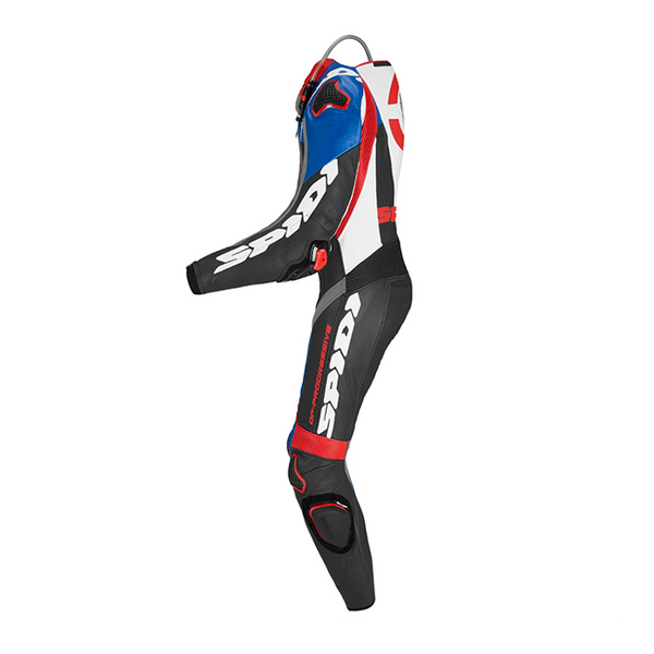 Spidi DP-Progressive one-piece leather race suit in blue and grey — men's perforated track suit Y161238