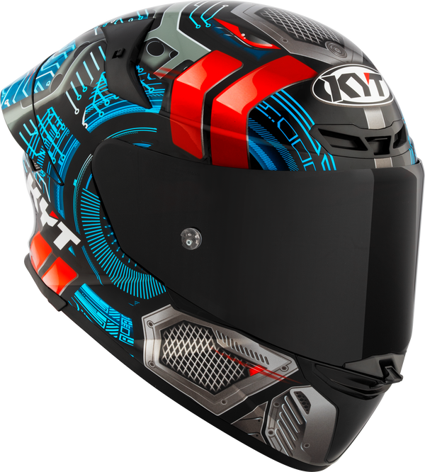 KYT TT-Revo full-face helmet in Synchrotron graphic gloss finish