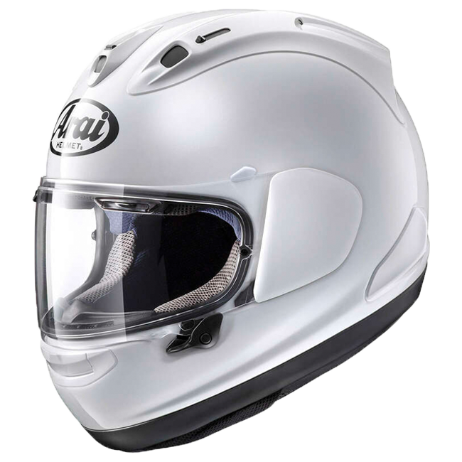 Arai RX-7V Evo full-face helmet in glossy Diamond White finish