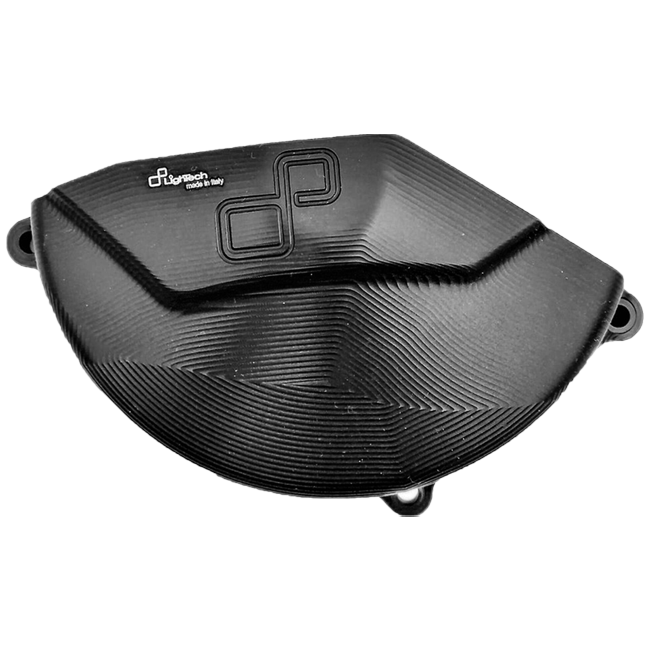 LighTech ECPAP004NER black anodised aluminium alternator cover protector for Aprilia RS 660