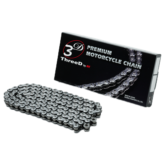EK Chain 520 R/3D NX-Ring chrome motorcycle chain open with rivet link