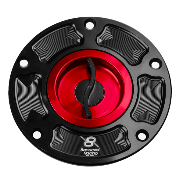 Bonamici Racing quick-release fuel cap FC050 for Ducati Panigale V2 955 in anodised finish