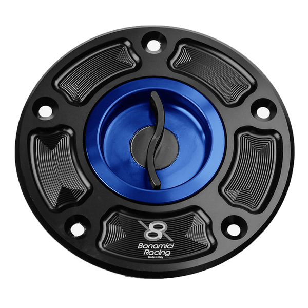 Bonamici Racing FC080 quick-release fuel cap for Suzuki GSX-R 1000 in anodised finish