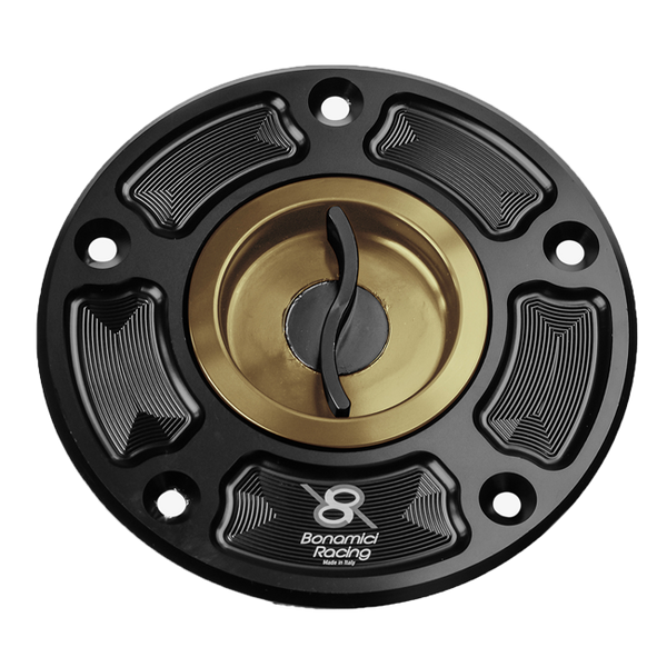 Bonamici Racing FC080 quick-release fuel cap for Suzuki GSX-R 1000 in anodised finish