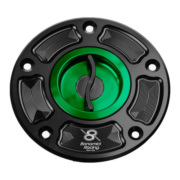 Bonamici Racing FC080 quick-release fuel cap for Suzuki GSX-R 1000 in anodised finish