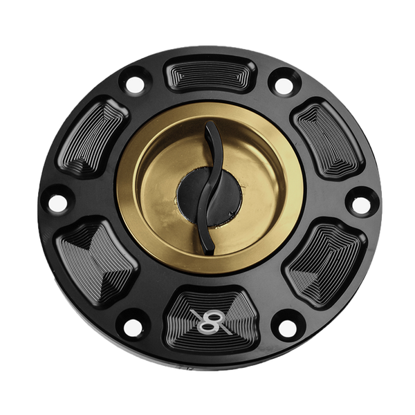 Bonamici Racing FC090 quick-release fuel cap for Aprilia RS 660 in anodised finish