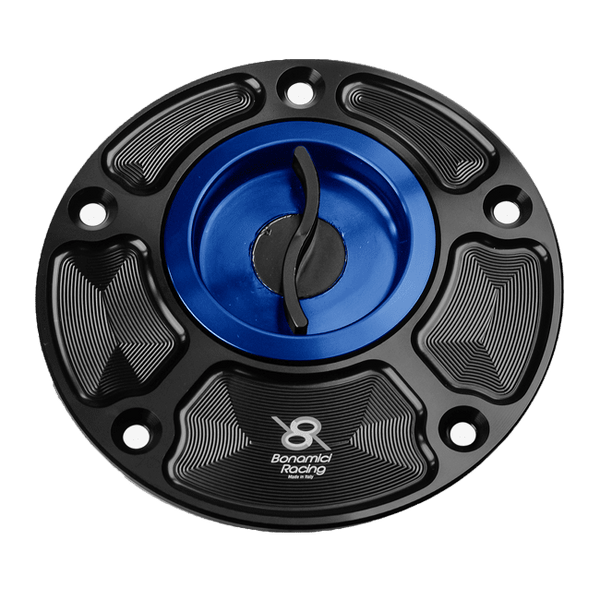 Bonamici Racing FC110 quick-release fuel cap for Yamaha YZF-R6 in anodised finish