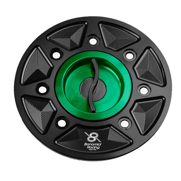 Bonamici Racing FC170 quick-release fuel cap for Kawasaki Ninja 400 anodised finish