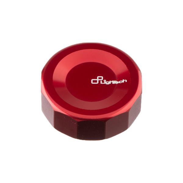 LighTech FFC03 rear brake reservoir cap for Ducati Panigale 959 in anodised black and red