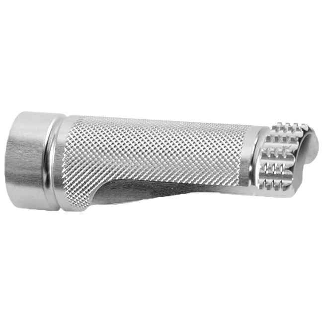 LighTech FTR1098 replacement fixed footpeg 75 mm in anodised silver and black aluminium