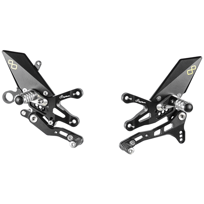 LighTech FTRAP004 rearset assembly for Aprilia RSV4 2009–2016, CNC aluminium